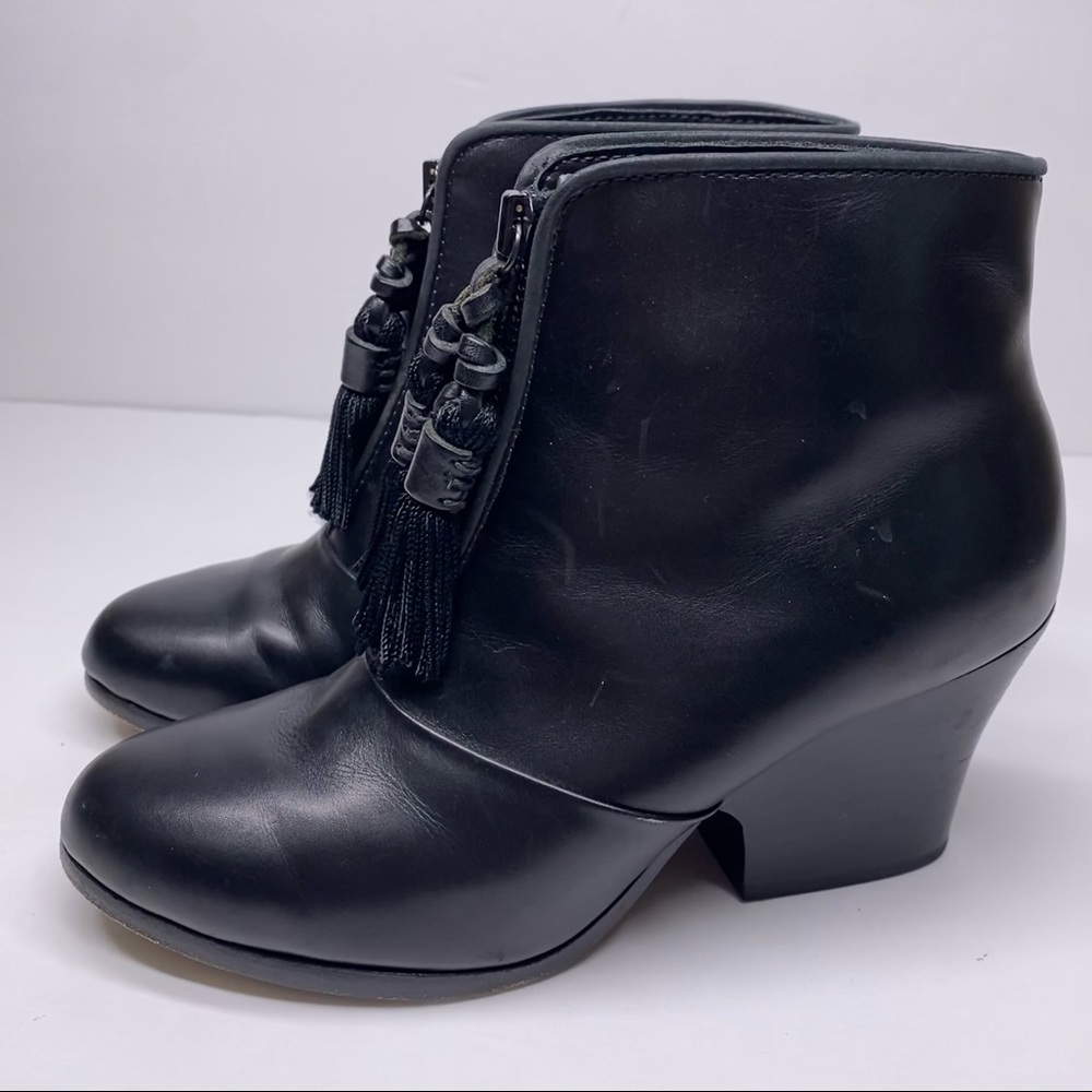 Rag & Bone Darcy Tassel Black Leather Booties - Picture 4 of 6